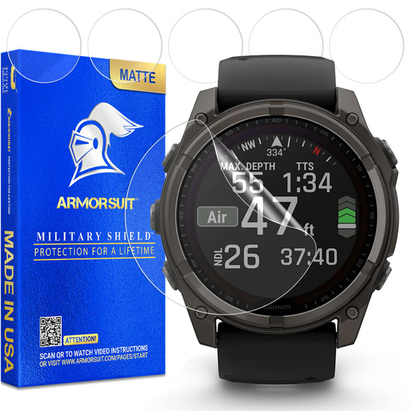 ArmorSuit 6 Pack for Garmin Tactix 8 / Fenix 8 / Fenix 7X/7X Pro [51mm] Anti-Glare Screen Protector MilitaryShield Matte Film - Made in USA