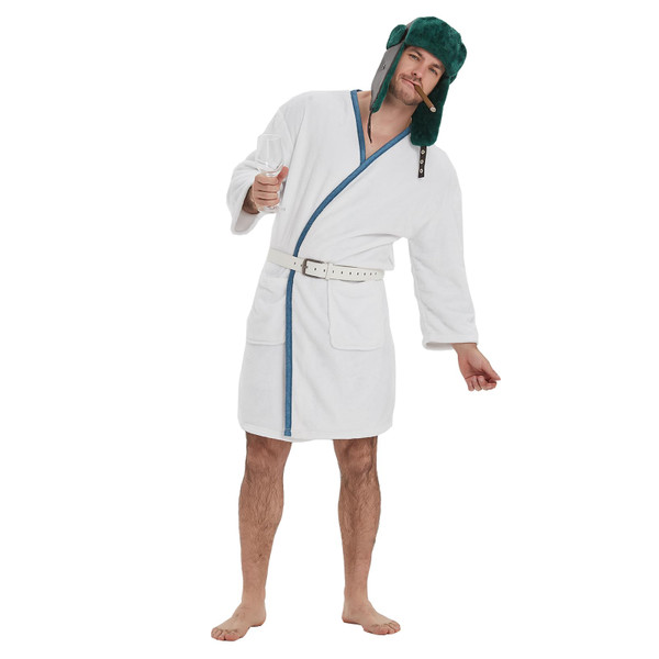 Cousin Eddie Robe and Hat - Eddie Robe Belt Set with Trapper Hat from National Lampoons Christmas Vacation for Halloween Christmas Cosplay Costume Cousin Eddie Robe and Hat - Eddie Robe Belt Set with Trapper Hat from National Lampoons Christmas Vacation for Halloween Christmas Cosplay Costume