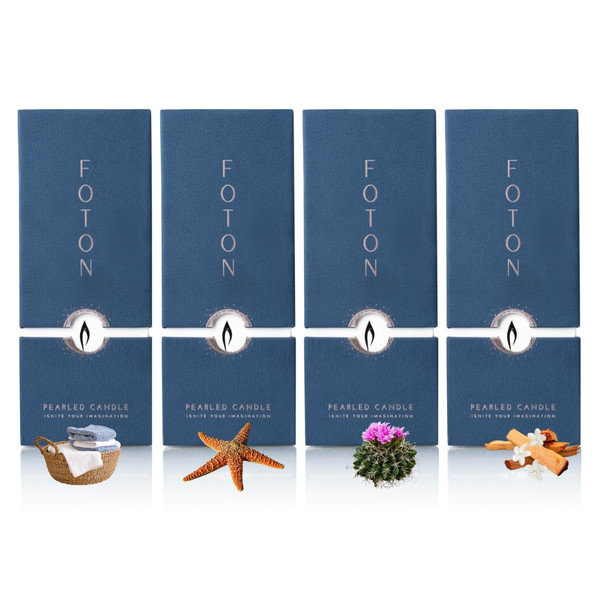 Foton Pearled Candle Bestsellers Gift Scented Bundle 18oz 4-Pack – Non Toxic Luxury Long Lasting Powder Wax Sand Candles Up to 120 Hours - Refillable Candle Sand with 30 Wicks Each for Candles Making