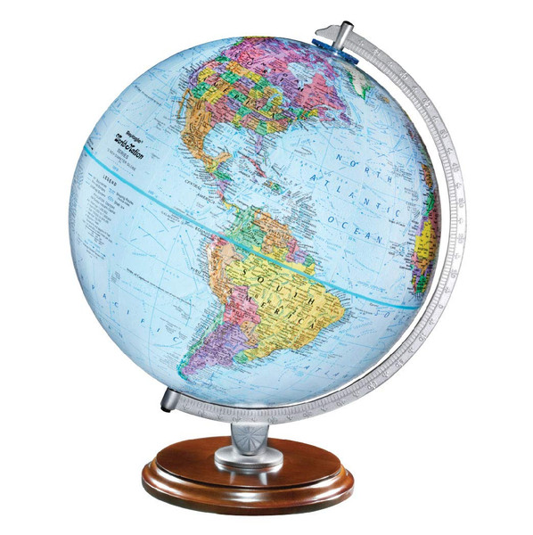 Gulf of America Student Globe - Educational Classic World globe, Blue Ocean, Raised Relief feature, made in USA, 12"/30cm diameter