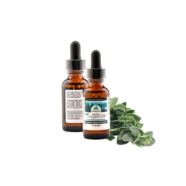PURELY WILD Dr. Cass Ingram's Extra Power Oregano Oil from Mediterranean Sources - Extra Strength Immune Support Formula Oil of Oregano - Non GMO Wild, 432 Total Servings - 1 fl oz