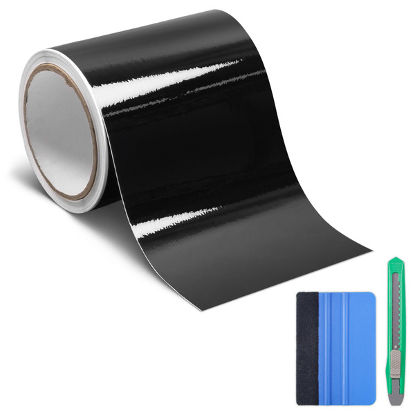 Arespark Gloss Black Vinyl Wrap, Cars Vinyl Film Tapes Kit for Blackout Chrome Delete Window Trim Door with Free Tools (5in x 30feet)