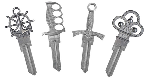 Lucky Line Forged House Key Blanks, Variety 4 Pack in KW1 (B300CK)