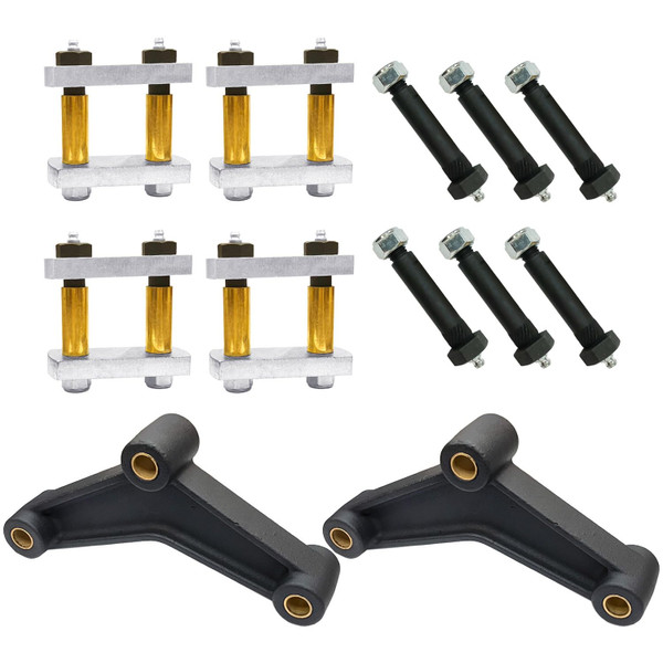 LLANNDER Heavy Duty Greaseable Tandem Trailer Axle Shackle Kit 2.25" Shackles Tandem Axle for Double Eye Springs
