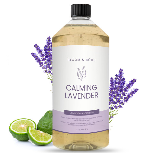 Bloom & Bōde Luxury Liquid Hand Soap Refill With Essential Oils - Natural Scented Hand Wash - Moisturizing Hand Soap Refill, Calming Lavender Scent, 33.8 fl oz / 1L