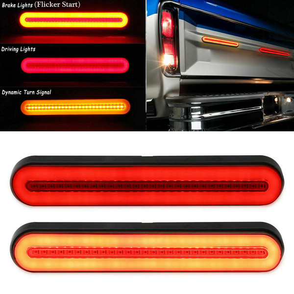 FABOOD F 2PCS 9” Inch Trailer 100 LED Tail Light Bar Red Sequential Spin Running Tail Light Flicker Brake Light, Sequential Flowing Amber Turn Signal Taillight for Trailer Truck Pickup SUV RV 12V 24V FABOOD F 2PCS 9” Inch Trailer 100 LED Tail Light Bar Red Sequential Spin Running Tail Light Flicker Brake Light, Sequential Flowing Amber Turn Signal Taillight for Trailer Truck Pickup SUV RV 12V 24V