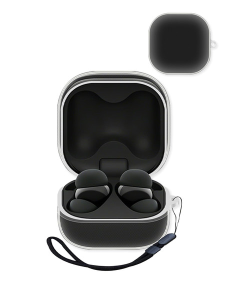 Compatible with Sony LinkBuds Fit Earbuds，True Wireless Noise Cancelling Earbuds,Clear Soft TPU Full Body Shockproof Protective Cover with Lanyard,Clear