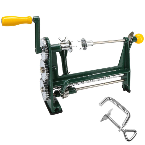Hand Crank Orange Twist Peeler Machine, Multifunction Stainless Steel Fruit & Citrus Peeling Tool for Apple Kiwi Potato, Adjustable Clamp-on Kitchen Gadgets for Desk or Table, Household Tool