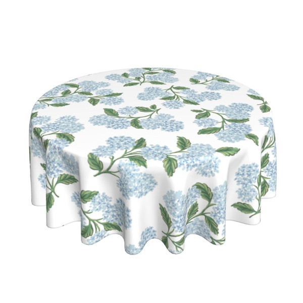 Spring Floral Tablecloth Round 70 Inch Blue Hydrangea Flower Table Cloth Polyester Fabric Vintage Summer Flowers Table Cover for Kitchen Holiday Party Dining Picnic Outdoor Decor Spring Floral Tablecloth Round 70 Inch Blue Hydrangea Flower Table Cloth Polyester Fabric Vintage Summer Flowers Table Cover for Kitchen Holiday Party Dining Picnic Outdoor Decor