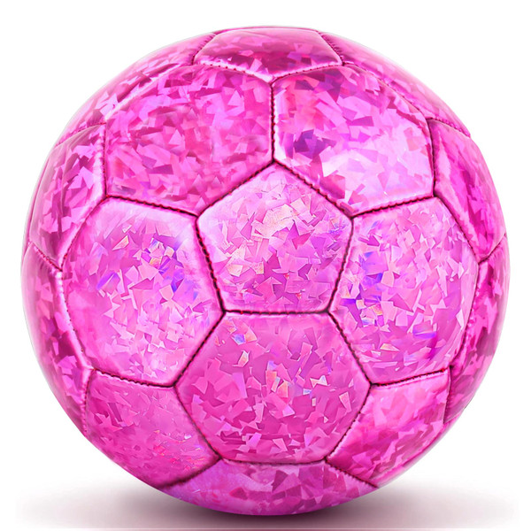 DLUGOPIS Pink Mini Soccer Ball Size 2 Sport Ball for Toddlers PVC Backyard Outdoor Toys for Little Boys Girls Kindergarten Student