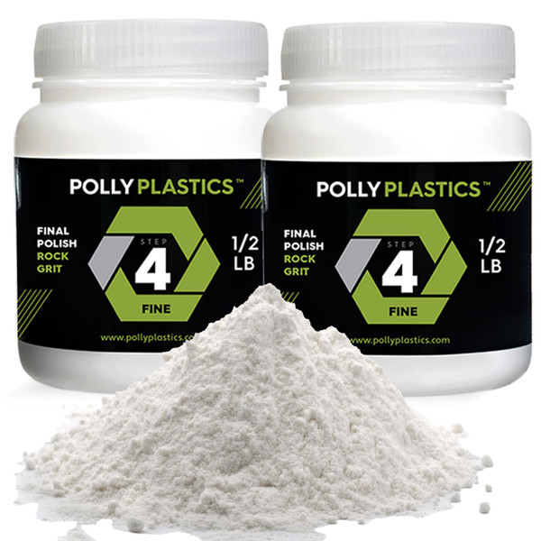 Polly Plastics Rock Tumbler Grit Refill, Final Polish 1200 Fine Aluminum Oxide, Stage 4 for Tumbling Stones (2 Pack) (1 lb.) Polly Plastics Rock Tumbler Grit Refill, Final Polish 1200 Fine Aluminum Oxide, Stage 4 for Tumbling Stones (2 Pack) (1 lb.)