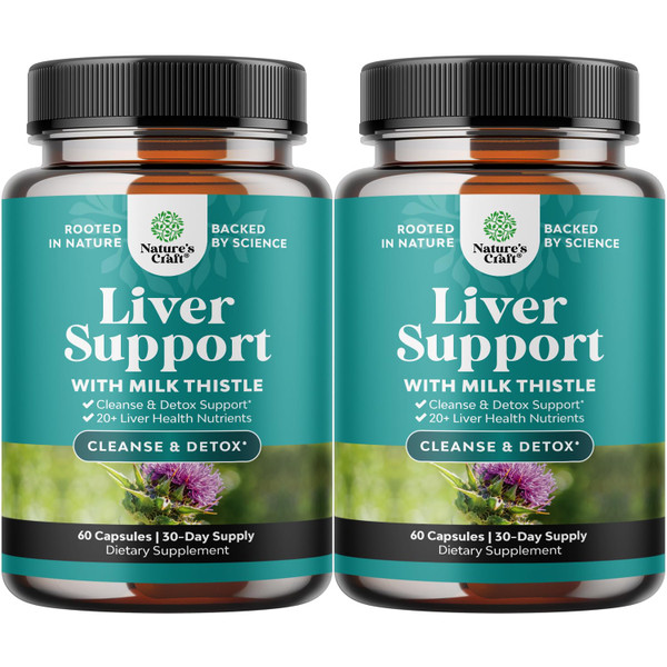 Natures Craft Liver Cleanse Detox & Repair 2 Pack Bundle - Herbal Liver Support Milk Thistle Supplement - Silymarin Milk Thistle Supplements with Dandelion Root, Choline, Beetroot & Artichoke Extract Natures Craft Liver Cleanse Detox & Repair 2 Pack Bundle - Herbal Liver Support Milk Thistle Supplement - Silymarin Milk Thistle Supplements with Dandelion Root, Choline, Beetroot & Artichoke Extract