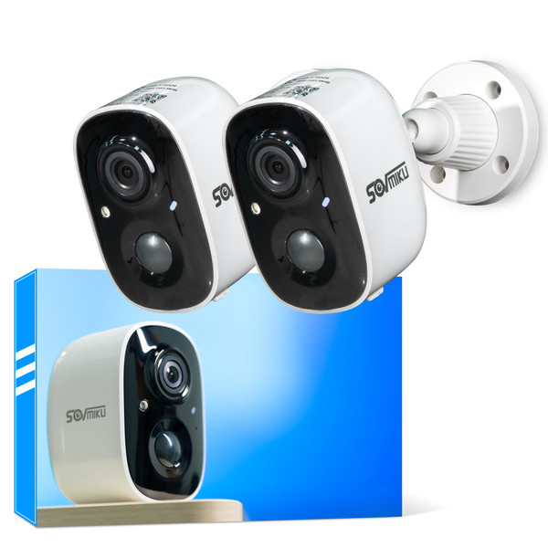 Vicohome 2K Security Camera Wireless Wi-Fi Indoor/Outdoor,Battery Powered,Easy to Setup,PIR Motion Detection,Two Way Audio, Audible Flashlight Siren,2.4GHz, Color Night Vision,180 Days Exchange Policy