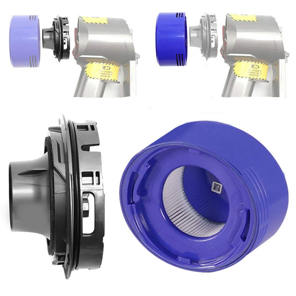 Motor Rear Cover & Rear Filter Kit Replacemnet for Dyson V7 V8 Vacuum Cleaner Accessories, 1 Rear Cover, 1 Rear Filter