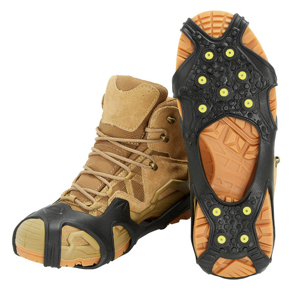 ICETRAX Pro Tungsten Grip Winter Ice Cleats for Shoes and Boots - Snow and Ice Grips, StayON Toe, Reflective Heel