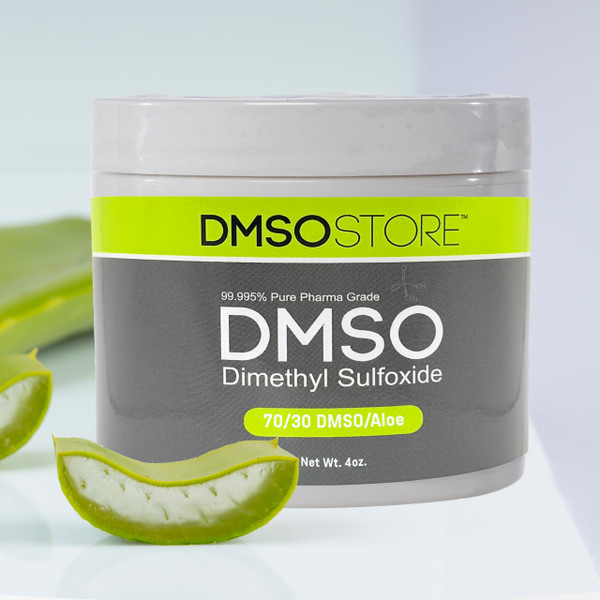 DMSO Gel with Aloe Vera | 70/30 Pharma Grade Dimethyl Sulfoxide Blend | 4 oz BPA-Free Plastic Jar