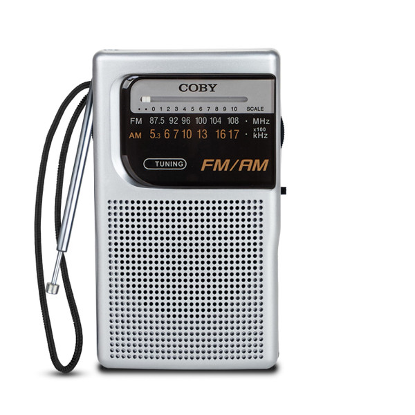 Coby Portable AM/FM Radio – Retro Battery Operated Pocket Radio with Powerful Speakers, Long 800-Hour Battery, Clear Reception, Emergency & Travel Transistor Device for Home or Outdoors