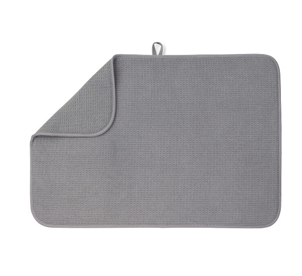 Bellemain XXL Dish Mat 24" x 17" ( LARGEST MAT ) Microfiber Dish Drying Mat , Super absorbent ( Gray )