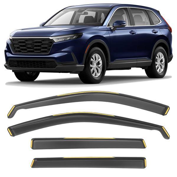 Shatterproof in-Channel Window Rain Guards for Honda CRV 2023-2024, Window Deflectors, Window Visors for Car, Vent Deflector, 4pcs