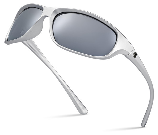 Xagger Polarized Wrap Around Sport Sunglasses for Men Women Running Driving Fishing TR90 Frame