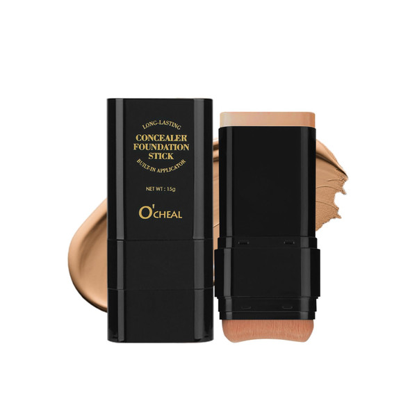 O'CHEAL Face Foundation Contour Stick Long-wear Lightweight Brighten Stick Blemish Contouring Face Concealer Beauty Makeup 05#DEEP WHEAT COLOR