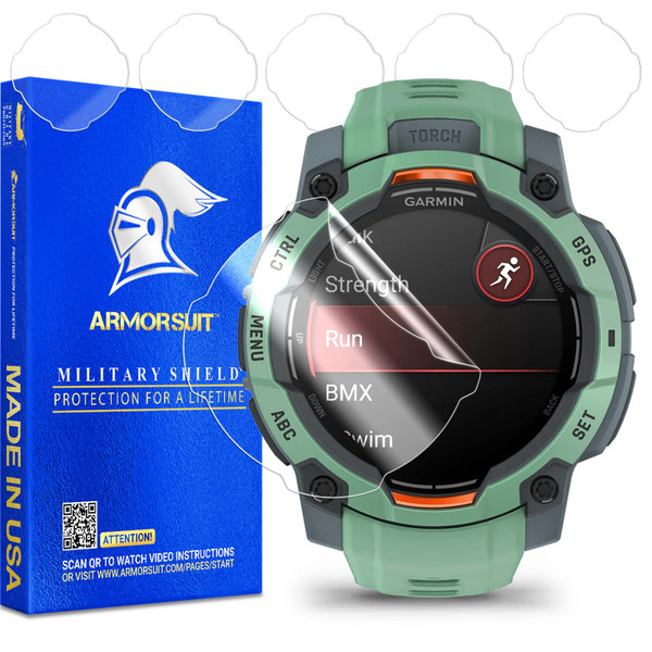ArmorSuit 6 Pack for Garmin Instinct 3 45mm (AMOLED/Solar) Screen Protector MilitaryShield HD Clear Film - Made in USA ArmorSuit 6 Pack for Garmin Instinct 3 45mm (AMOLED/Solar) Screen Protector MilitaryShield HD Clear Film - Made in USA