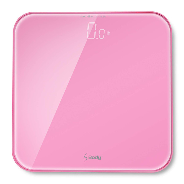 VisionTechShop S Body High Precision Ultra Wide Digital Body Weight Bathroom Scale up to 396lb/180kg, Super-Clear Large LED Display,Step-On Technology, Pink