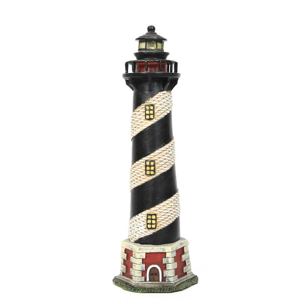 Hosley 8 Inch Tall Tabletop Resin Lighthouse Blinking Tower Light Ideal Farmhouse Gift for Teacher Appreciation Wedding Home Party Favor Spa Reiki Meditation Bathroom Settings O6