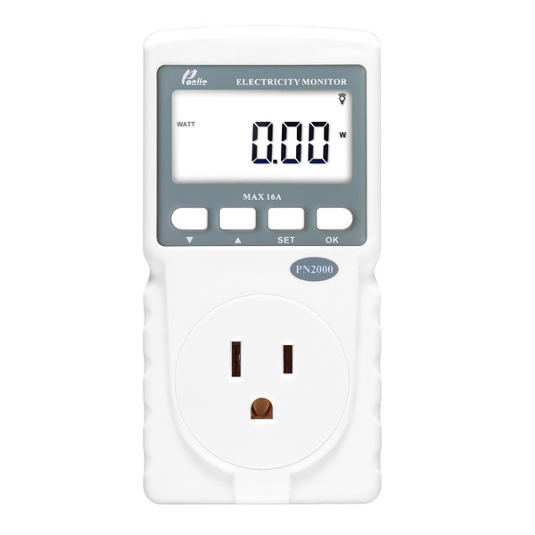 Poniie PN2000 Plug-in Kilowatt Electricity Usage Monitor Electrical Power Consumption Watt Meter Tester