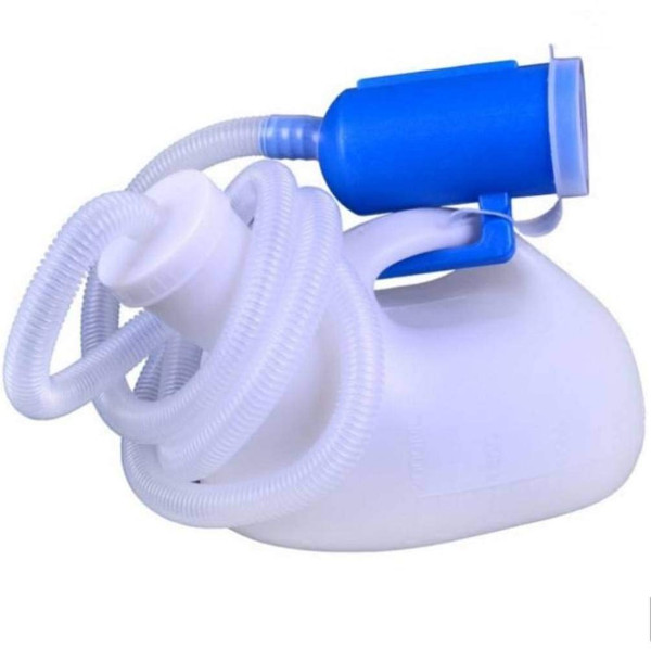 Apoesar Urinals for Men, 2000ML Portable Urinal for Men Spill Proof Urine Bottles for Men Men's Potty Pee Bottle with 51" Long Tube with Lid for Home Hospital Car Travel Bedside Use