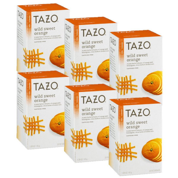 Tazo Wild Sweet Orange Herbal Tea, 20 ct (Pack of 6)
