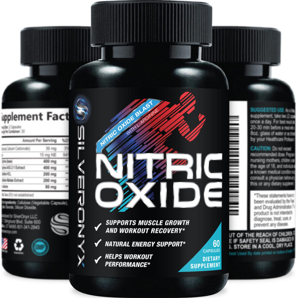 Extra Strength Nitric Oxide Booster - 3X Strength L-Arginine, Citrulline, & Beta Alanine - Premium Nitric Booster Natural Energy, Muscle & Heart Support, Bottled in USA for Men & Women - 60 Capsules