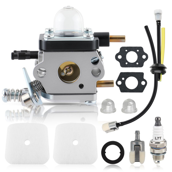 Carbhub C1U-K54A Carburetor for 2-Cycle Mantis 7222 7222E 7222M 7225 7230 7234 7240 7920 7924 Tiller/Cultivator Carb with Air Filter Repower Kit