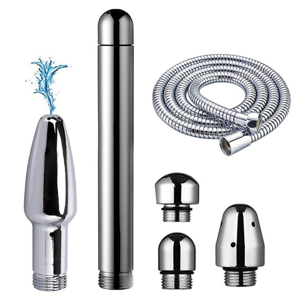 New Nozzle Clean Shower Head,2 Shower Heads 3 Aluminum Cleaner Flushing Cleansing System (Silver)