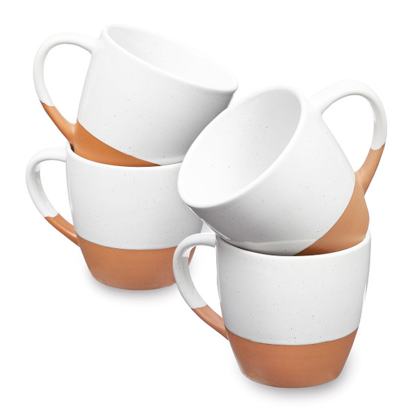 Sheffield Home - Set of 4, Large Stoneware 16oz Coffee Mugs with Handles - Dishwasher & Microwave Safe Ceramic - Ideal for Cappuccino, Espresso, Latte, or Tea - Vanilla White Sheffield Home - Set of 4, Large Stoneware 16oz Coffee Mugs with Handles - Dishwasher & Microwave Safe Ceramic - Ideal for Cappuccino, Espresso, Latte, or Tea - Vanilla White