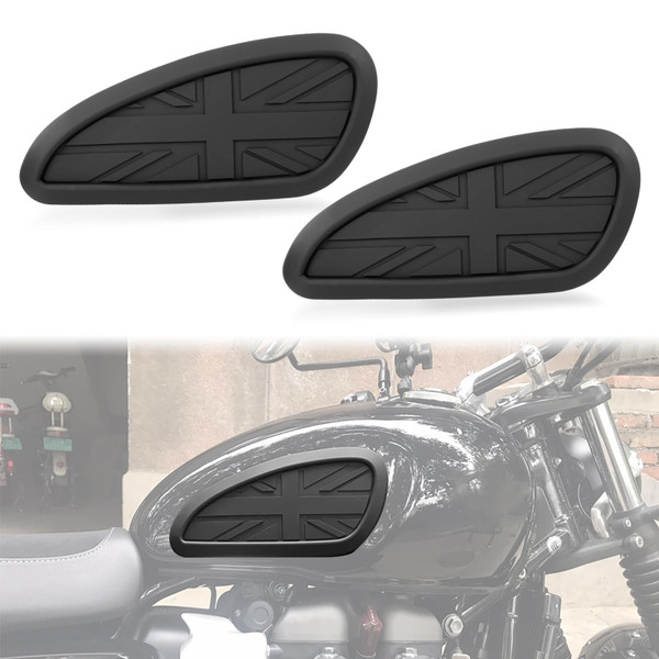Fuel Tank Protector for Bonneville T100 T120 - PSLER Gas Tank Sticker Knee Pads for Scrambler Speed Twin Thruxton Bonneville T100 T120 Bobber, Black (Left & Right)