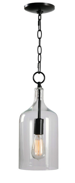 Kenroy Home 91831ORB Capri 1 Light Mini Pendant with Blackened Oil Rubbed Bronze Finish, Casual Style, 15.25" Height, 6.125" Width, 6.125" Depth