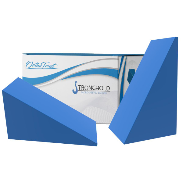 OrthoTrust Stronghold Pelvic Sacral Blocks Set High-Density Foam Wedges - Royal Blue Set