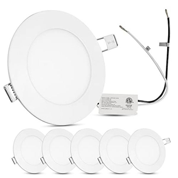 Facon 3 Inch LED RV Puck Light, 6Packs Full Aluminum Recessed Light Down Light, Slim Panel Light with Flat Trim, 12V DC Interior Light Facon 3 Inch LED RV Puck Light, 6Packs Full Aluminum Recessed Light Down Light, Slim Panel Light with Flat Trim, 12V DC Interior Light