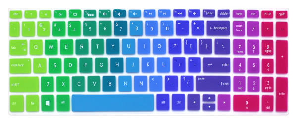 Silicone Keyboard Cover Compatible for for 15.6" HP Pavilion x360 15-br075nr, Pavilion 15-cc 15-cb Series 15-cc010nr 15-cb010nr, HP Envy x360 15m-bp 15m-bq Series, HP Envy 17.3" 17m-ae011dx (Rainbow)