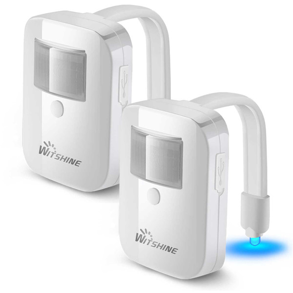 2 Pack Rechargeable Toilet Night Lights with 16-Color Motion Detection - Novelty Bathroom Bowl Light - Cool Funny Birthday Gag Stocking Stuffer Gadget Gifts for Adult Kids Men Father Dad Boys Toddlers