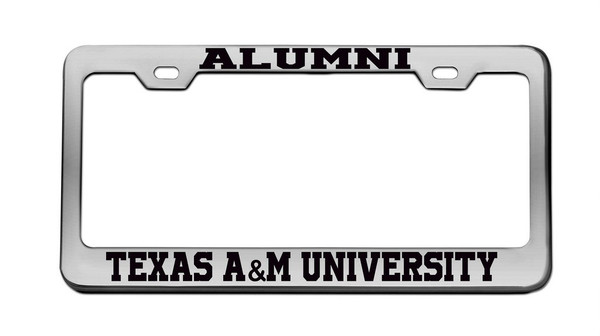 Alumni Texas A&M University Chrome License Plate Frame Tag Black