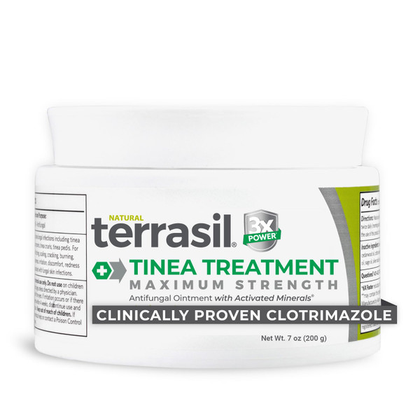 terrasil Tinea Versicolor Treatment Cream Max Strength, Antifungal Tinea Cream, Clinically Proven 1% Clotrimazole. Treats Most Ringworm & Fungal Infections. Soothing Relief of Itchy Dry Skin (7oz)
