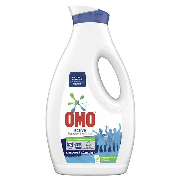 Omo Liquid Active Cold Power Laundry Detergent for Whites and Colours 1690ml