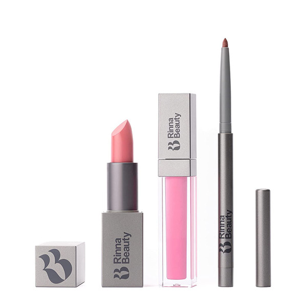 Rinna Beauty Icon Lip Kit - Pinky - All-in-one Lip Kit Includes Lipstick, Lip Gloss, and Lip Liner - CANDY PINK look - Vegan, Long-lasting, Anti-aging & Moisturizing, Cruelty-Free - 1 each
