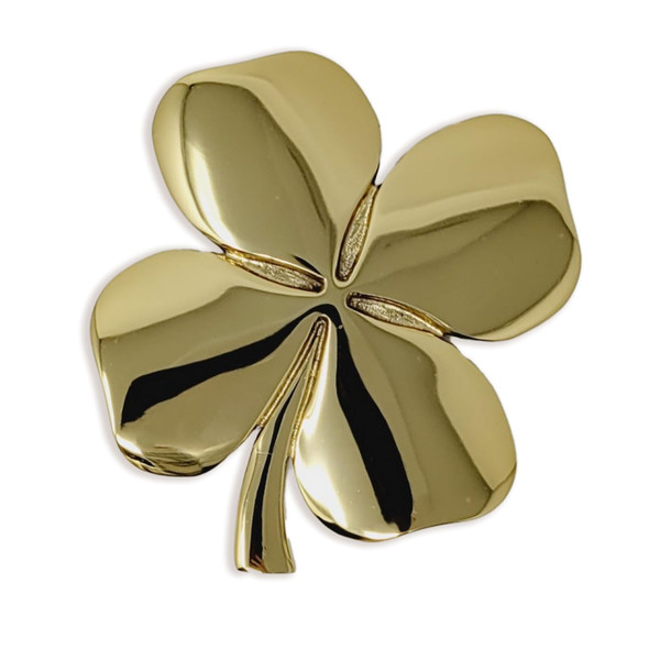 Exclusively Irish Shamrock Wall Hanging Brass Polished | Satin Nickel Ireland Home Décor 4.5" x 4.5" (Gold, 4.5" x 4.5")