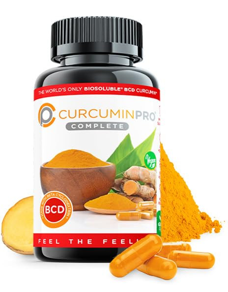 curcuminpro Complete BCD | 30 Day Supply | World's Only BioSoluble Vegan Beta Cyclodextrin & Organic Turmeric Curcumin | Natural Joint & Muscle Support | Vegan | 60 Count