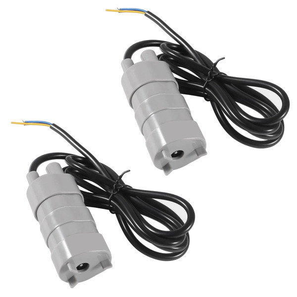 2 PACK 5M 12V Pumping Head DC High Flow Water Pump Submersible Pump Motor with 4.6ft Cable 5M High Head 10L/Min 600L/H Pond Aquarium Camper Motorhome Garden Fountain DC Brush Water Pump
