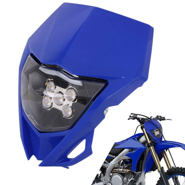 AnXin Dirt Bike Headlight,Motorcycle LED Head Light Universal for YZ125 YZ250 TTR230 YZ250F YZ450F DRZ400 WR250F WR450F Most Dirt Pit Bike Supermoto Enduro Motocross Blue