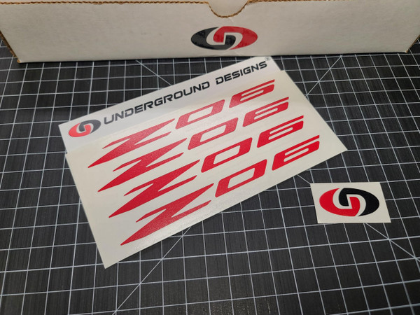 Z06 Decals (4pk) Corvette Racing 6" Accent Stickers C5Z C6Z C7Z C8Z LSX LTX (Gloss Red) Z06 Decals (4pk) Corvette Racing 6" Accent Stickers C5Z C6Z C7Z C8Z LSX LTX (Gloss Red)